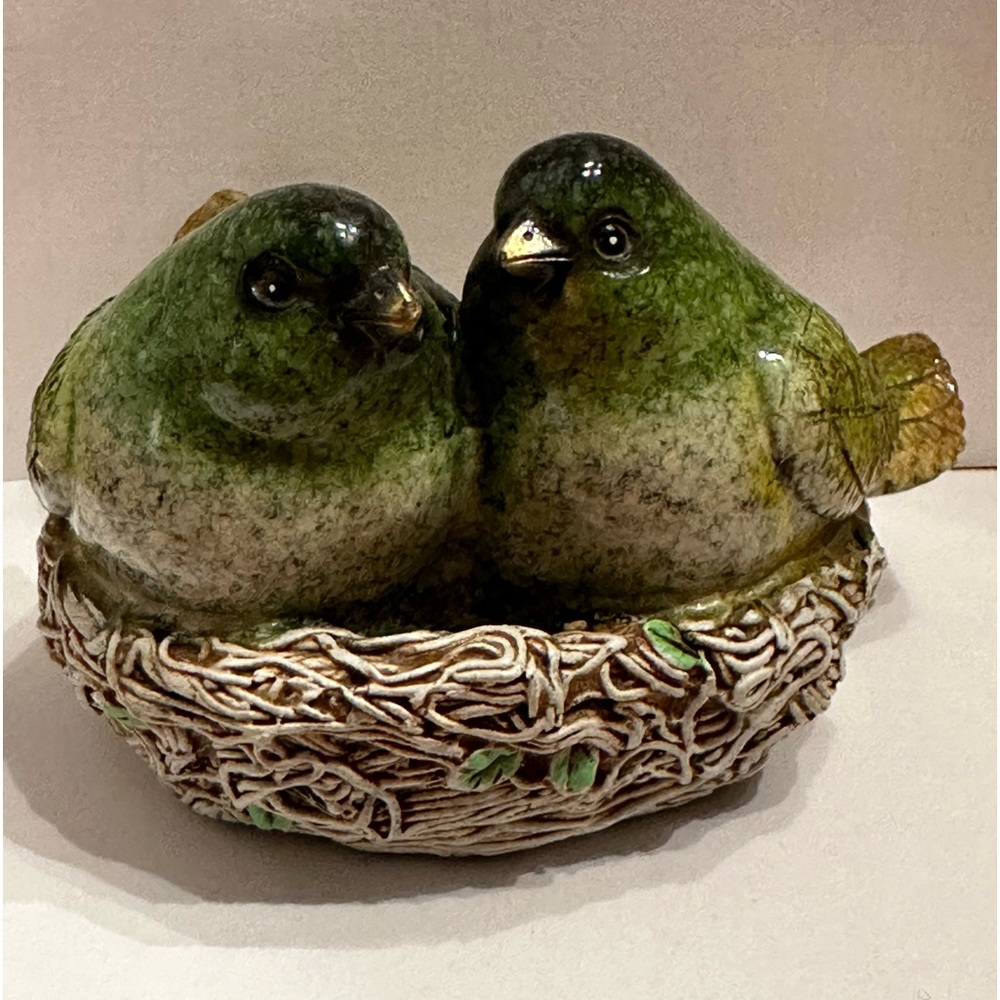 Couple Birds in Nest Resin Figurine